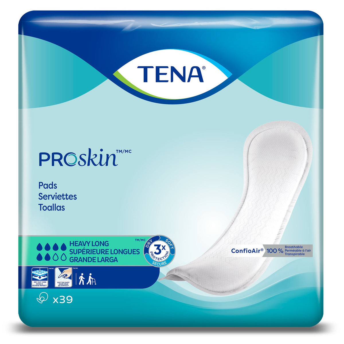Tena ProSkin™ Heavy Absorbency Bladder Control Pads, Dry-Fast Core, 15 Inches, CS/117