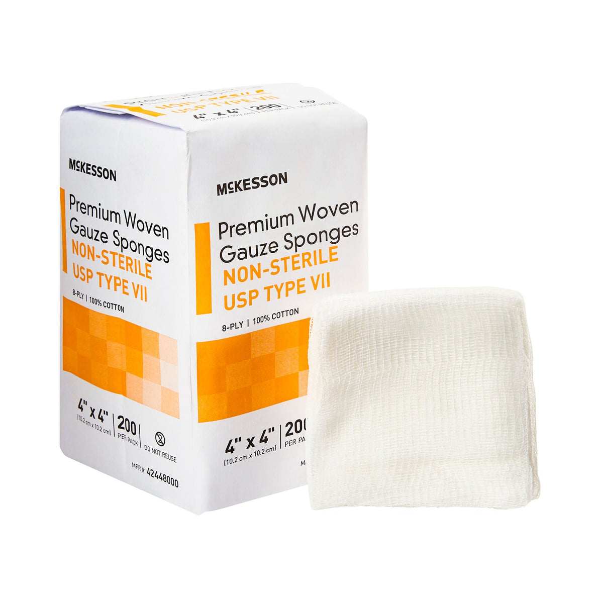 McKesson USP Type VII Gauze Sponge, 4 x 4 Inch, Eight-Ply, PK/200