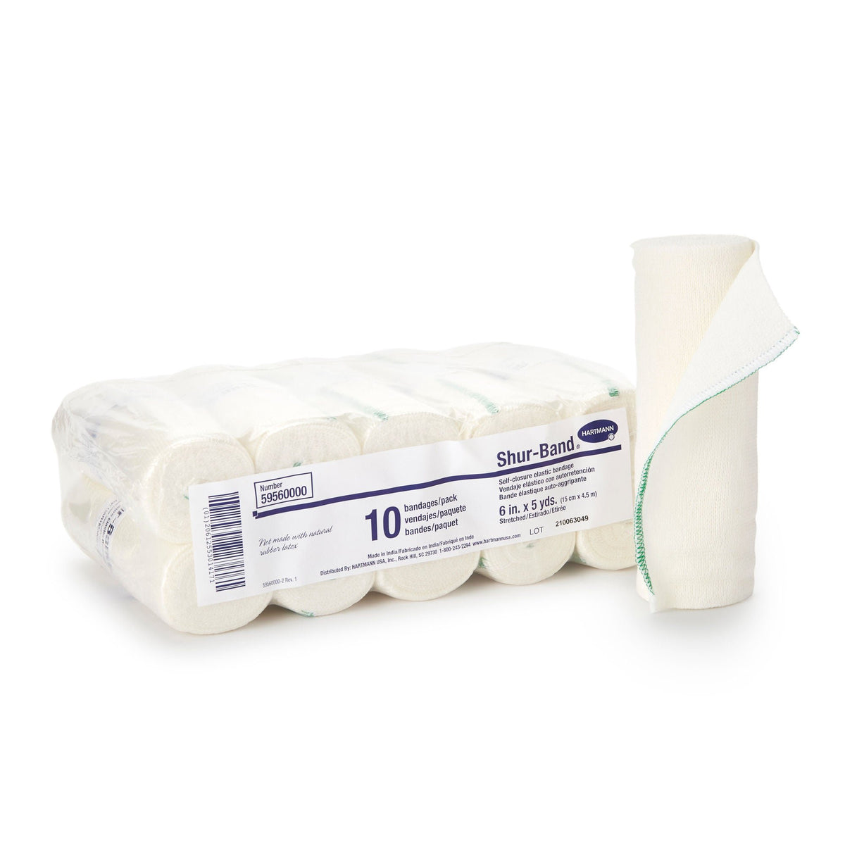 Shur-Band® LF Single hook-and-loop closure Elastic Bandage, 6 Inch x 5 Yard, CS/60