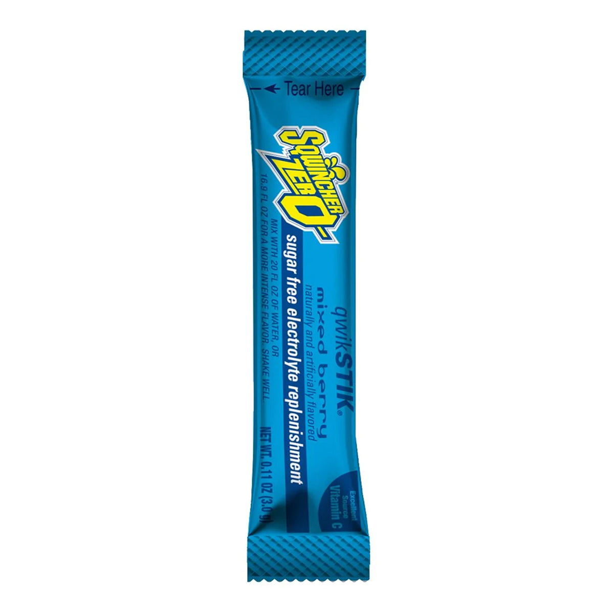 Sqwincher® Quik Stik® Zero Mixed Berry Electrolyte Replenishment Drink Mix, CS/500