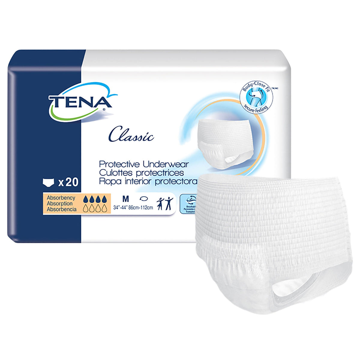 Tena® Classic Absorbent Underwear, Medium, CS/80
