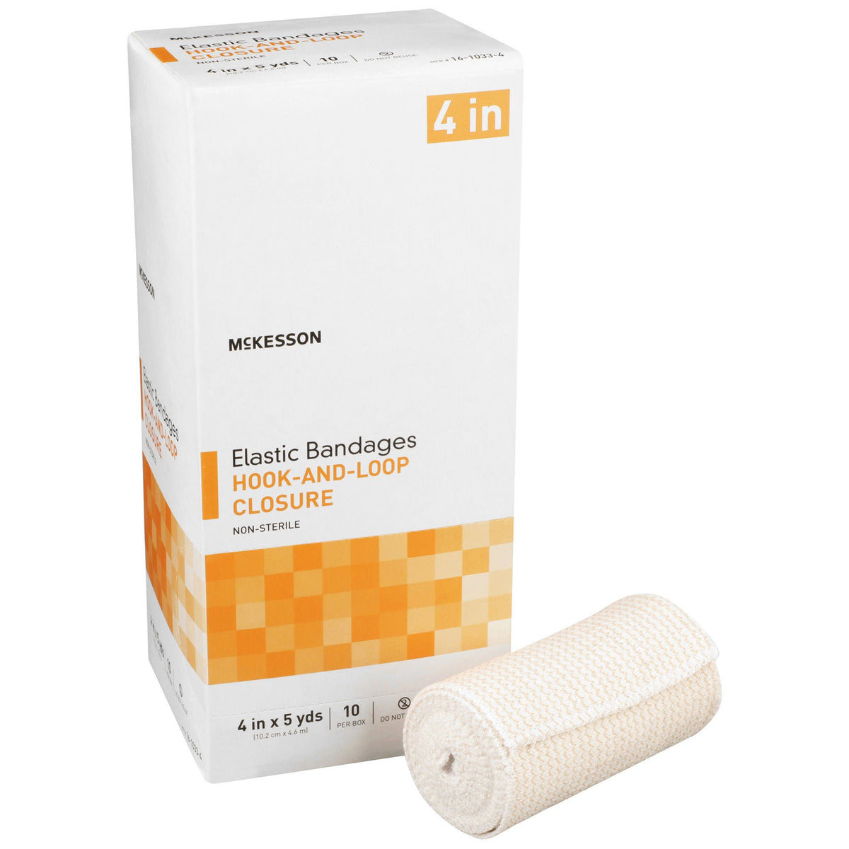 McKesson hook-and-loop closure Elastic Bandage, 4 Inch x 5 Yard, BX/10