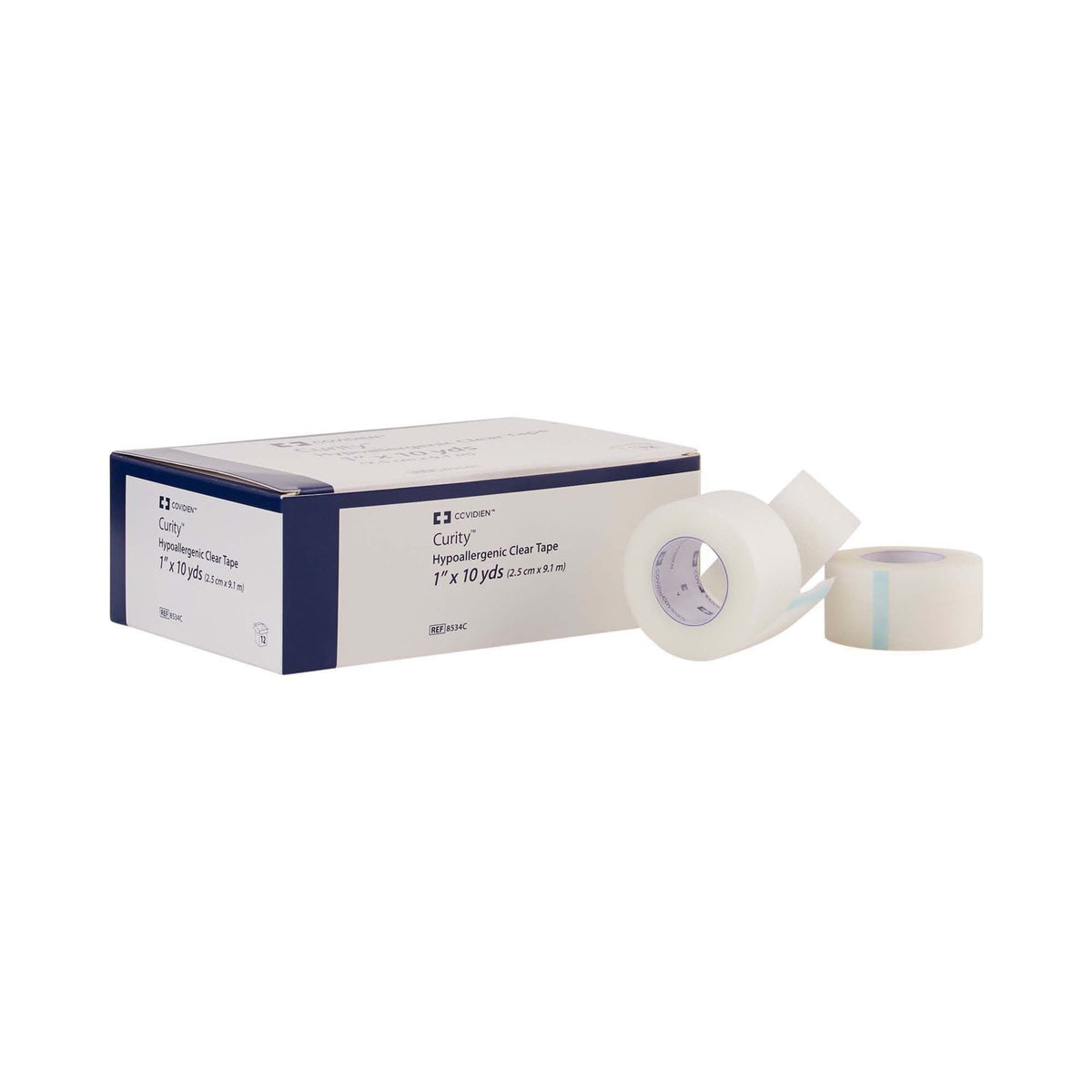 Curity™ Plastic Medical Tape, 1 Inch x 10 Yard, Transparent, BX/12