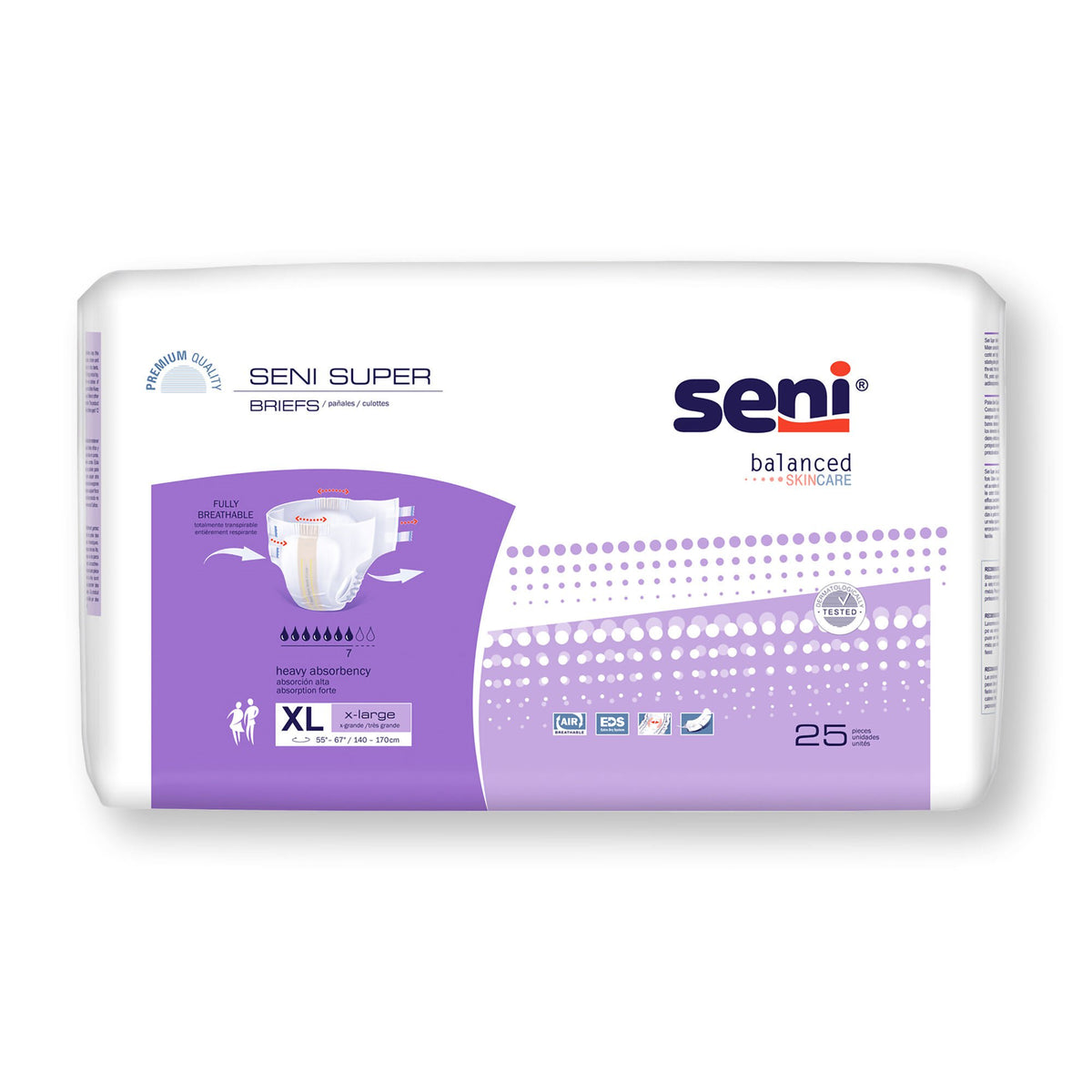 Seni® Super Heavy Absorbency Incontinence Brief, Extra Large, PK/25