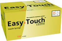 Easy Touch Insulin Syringe 29G x 1/2", 0.5 mL, (100 count), BX/100