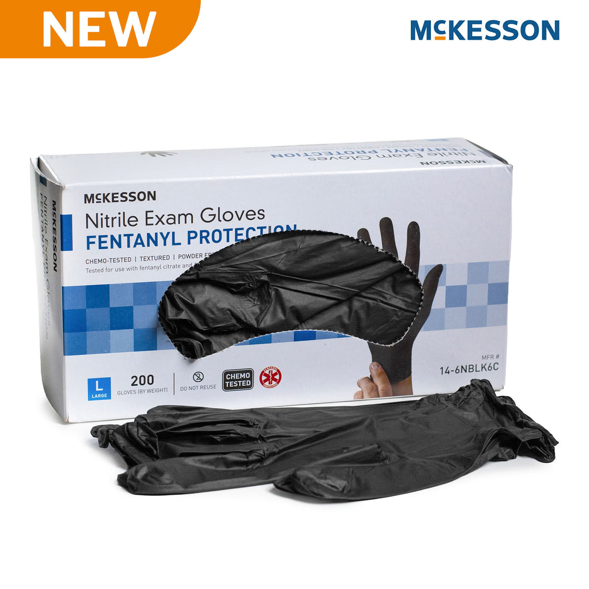 McKesson Confiderm® 6.8C Nitrile Exam Glove, Large, Blue, BX/200