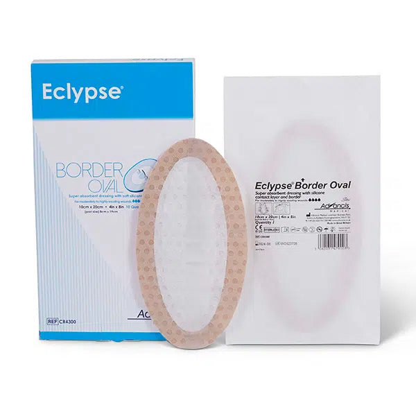 Eclypse Border Oval Super Absorbent Dressing, 6" x 8"