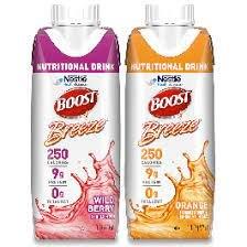Boost Breeze, 2-Variety Case, Wildberry and Orange Flavors, 8 fl. oz. Cartons