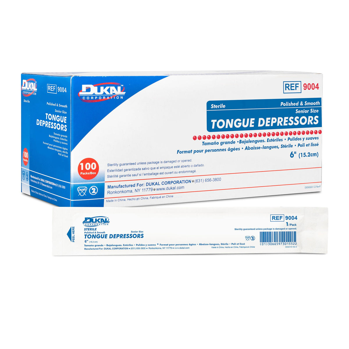 Dukal™ Individually Wrapped Tongue Depressors, CS/1000