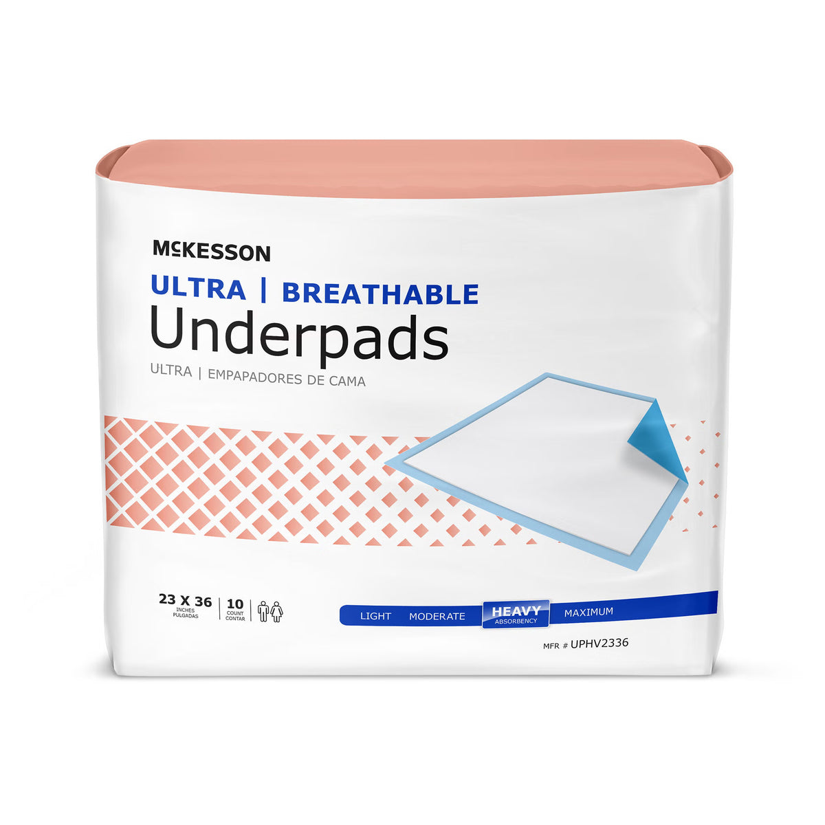 McKesson Ultra Breathable Heavy Absorbency Low Air Loss Underpad, 23 x 36 Inch, BG/10