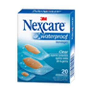 Nexcare Waterproof Bandage Assorted, Clear, EA/20
