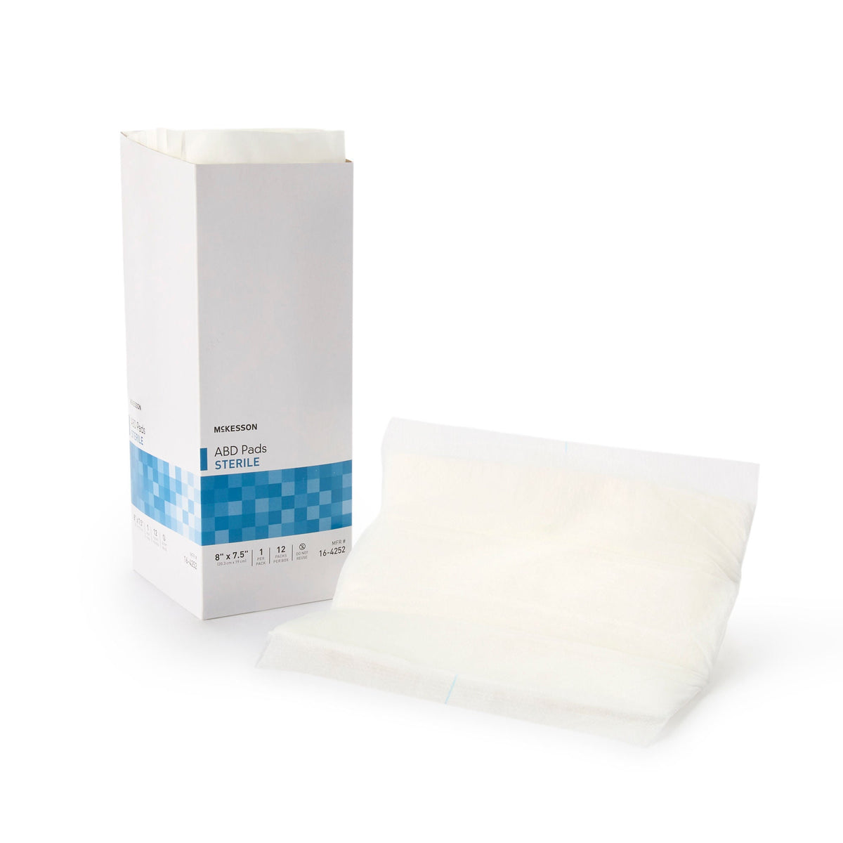 McKesson Sterile Abdominal Pad, 7-1/2 x 8 Inch, BX/12