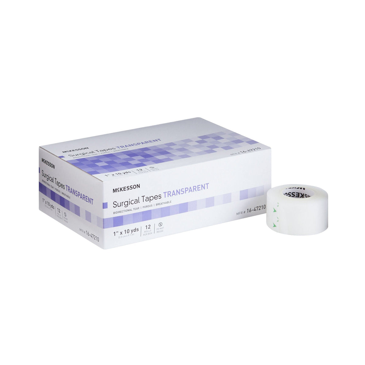 McKesson Plastic Medical Tape, 1 Inch x 10 Yard, Transparent, BX/12