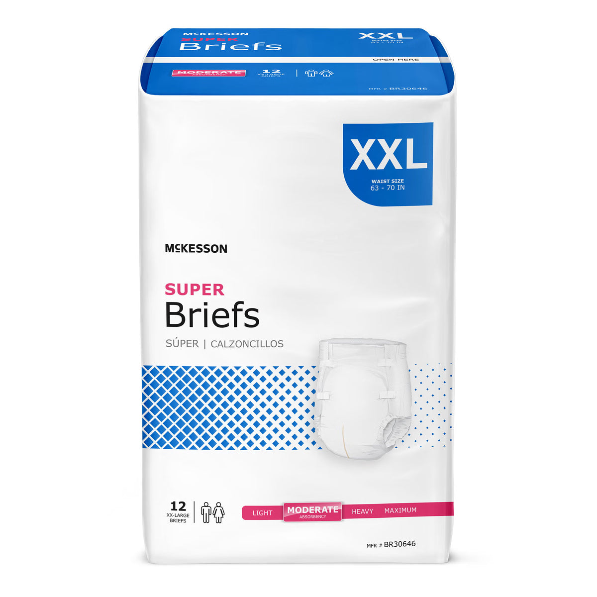 McKesson Super Moderate Absorbency Incontinence Briefs, 2X-Large, CS/48