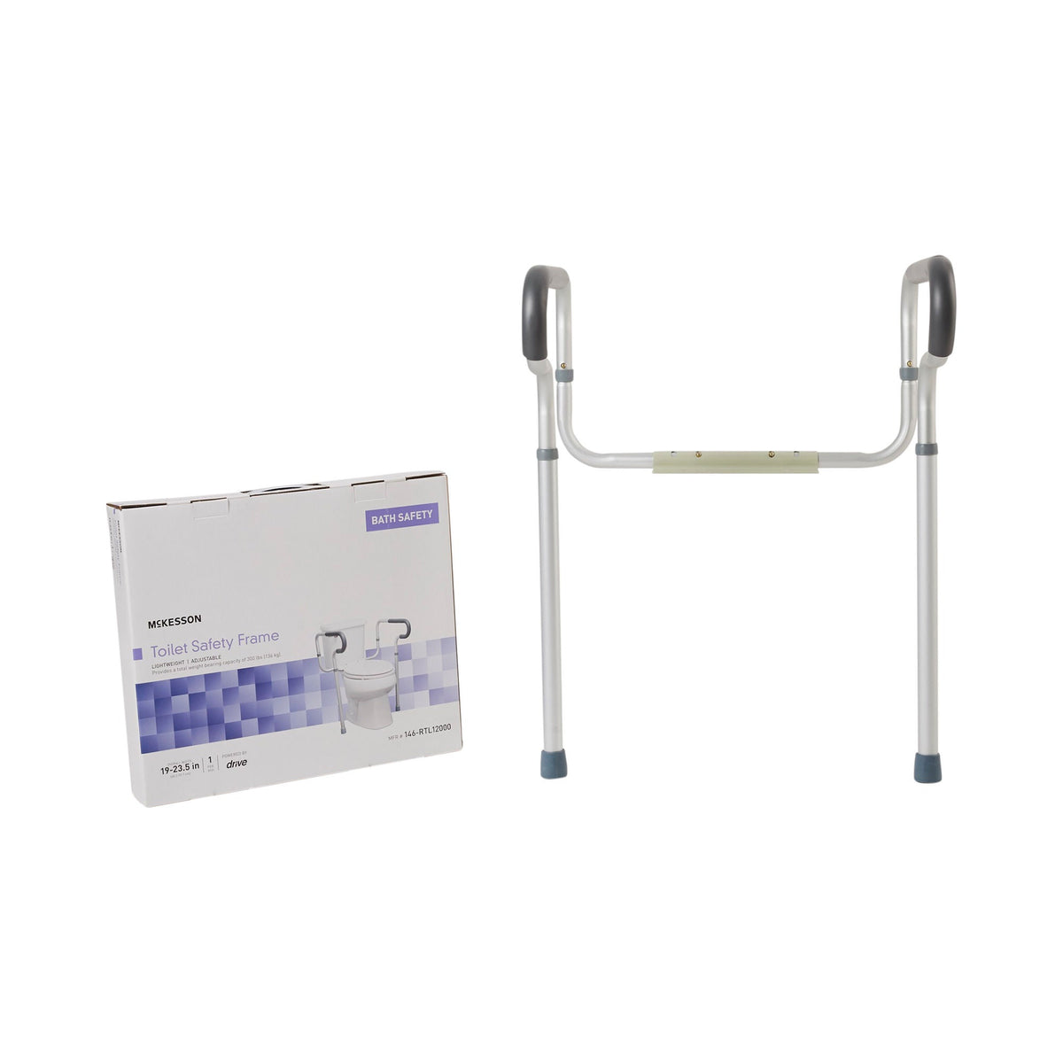 McKesson Toilet Safety Rail, Gray Aluminum, CS/4