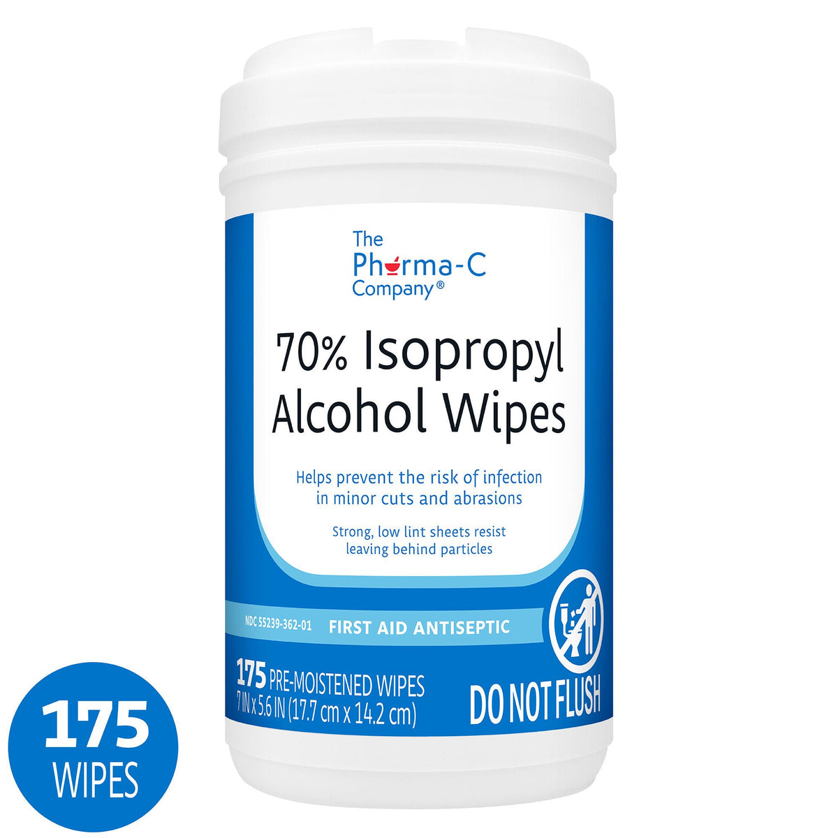 The Pharma-C Company® Isopropyl Alcohol Antiseptic Skin Wipe, CS/1050