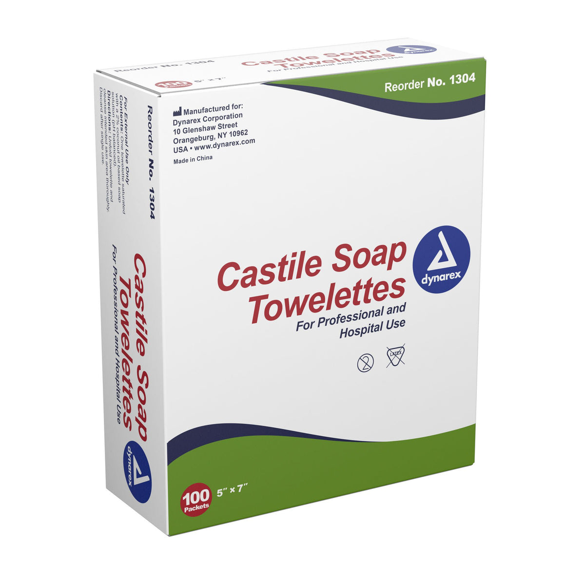 dynarex® Scented Castile Soap Towelettes, Individual Packets, CS/1000