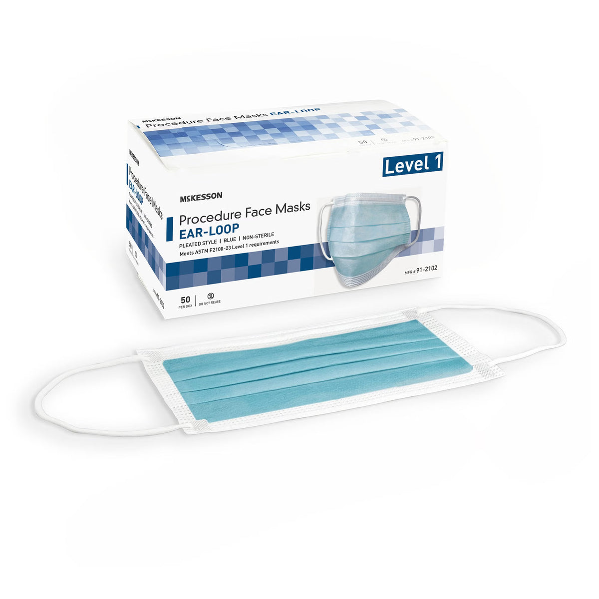 McKesson ASTM Level 1 Medical Face Masks, Blue, CS/500