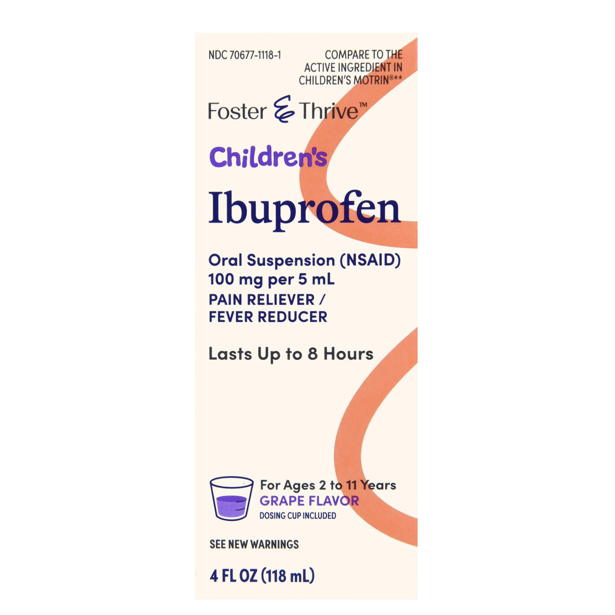 Foster & Thrive™ Children's Ibuprofen Oral Suspension Grape, BT/1