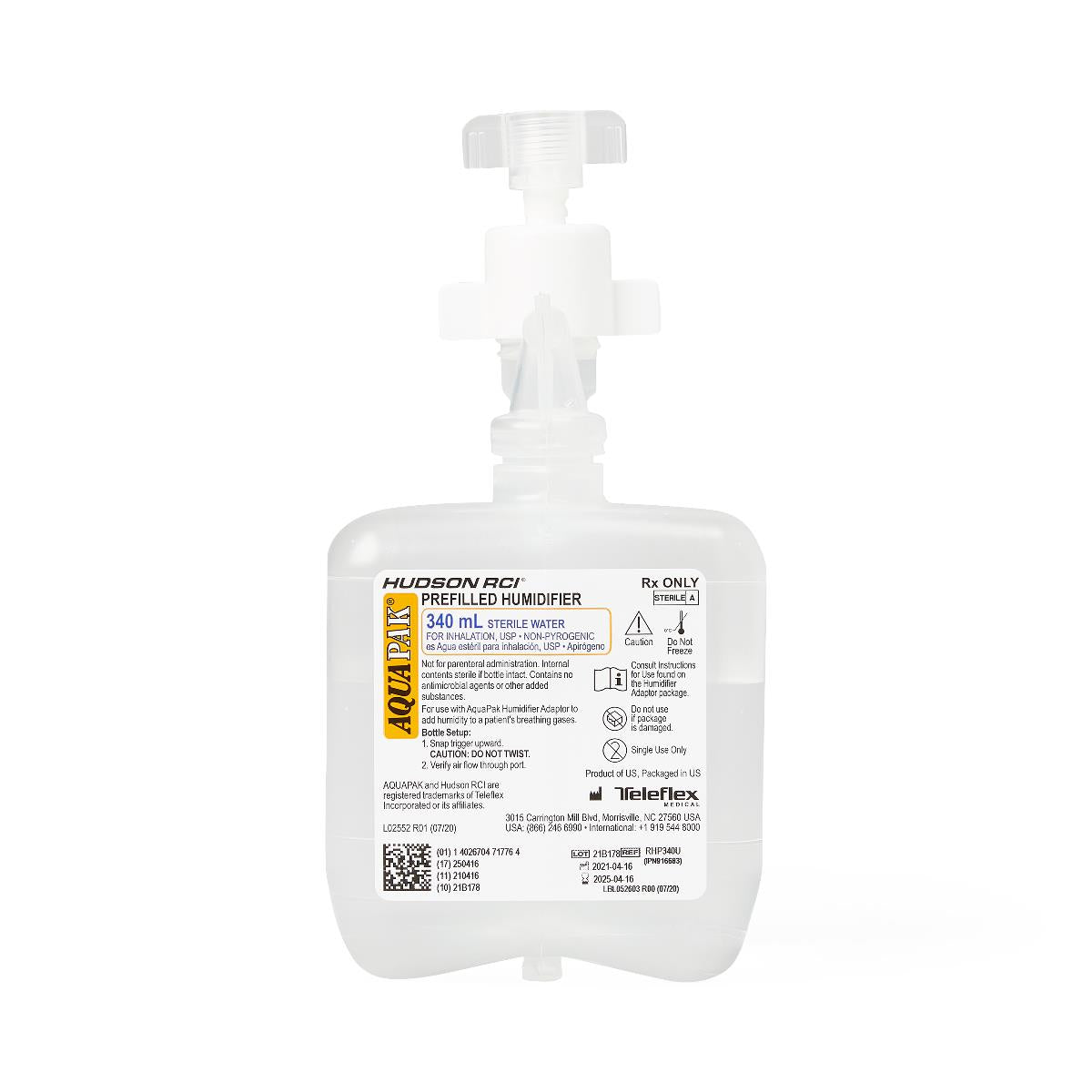 Aquapak Prefilled Nebulizer, 760 mL, with Sterile Water and 028 Adapter