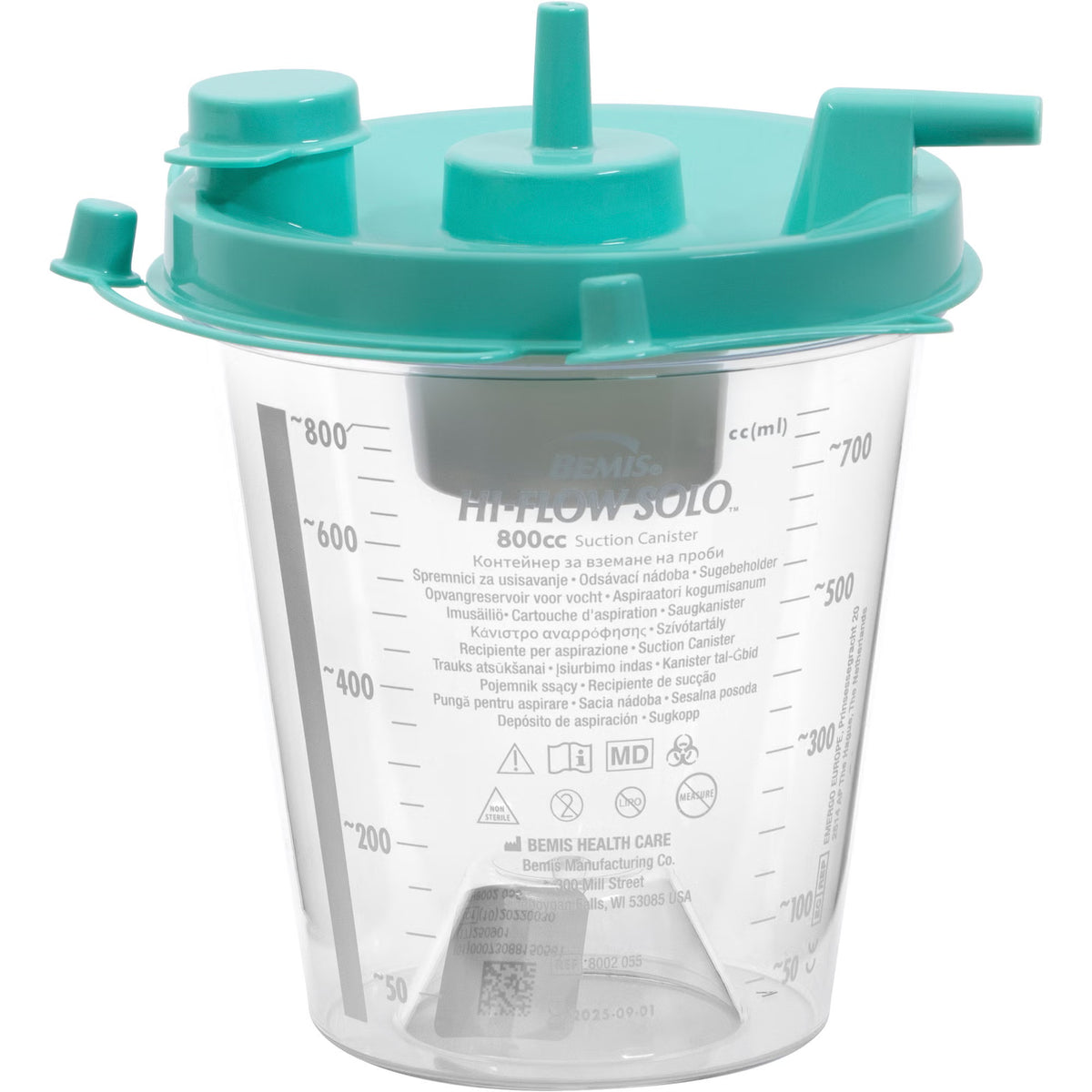 Hi-Flow™ Rigid Suction Canister for use with Bemis Quick-Drain™ Systems, 800 mL, CS/70