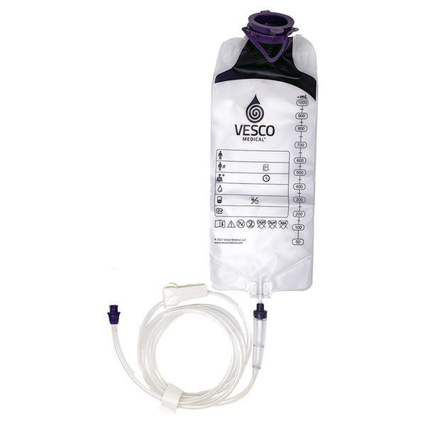 Vesco Medical Large Bore Gravity Feed Set, 1000 mL, with ENFit Connector