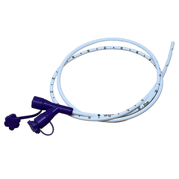 Vesco Medical 12 Fr, 36" Nasogastric Feeding Tube, Polyurethane, Dual ENFit Port