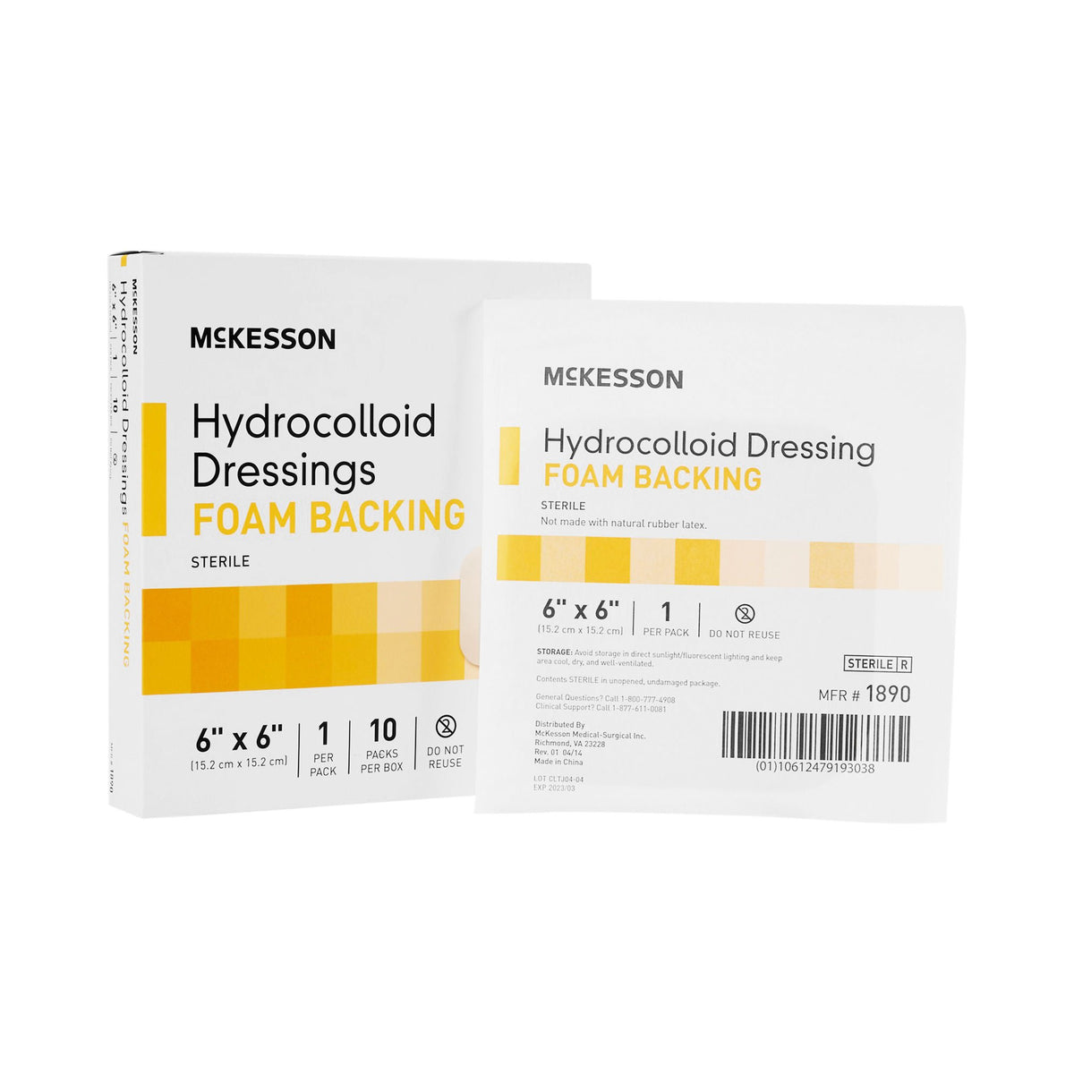 McKesson Hydrocolloid Dressing, 6 x 6 Inch, EA/1