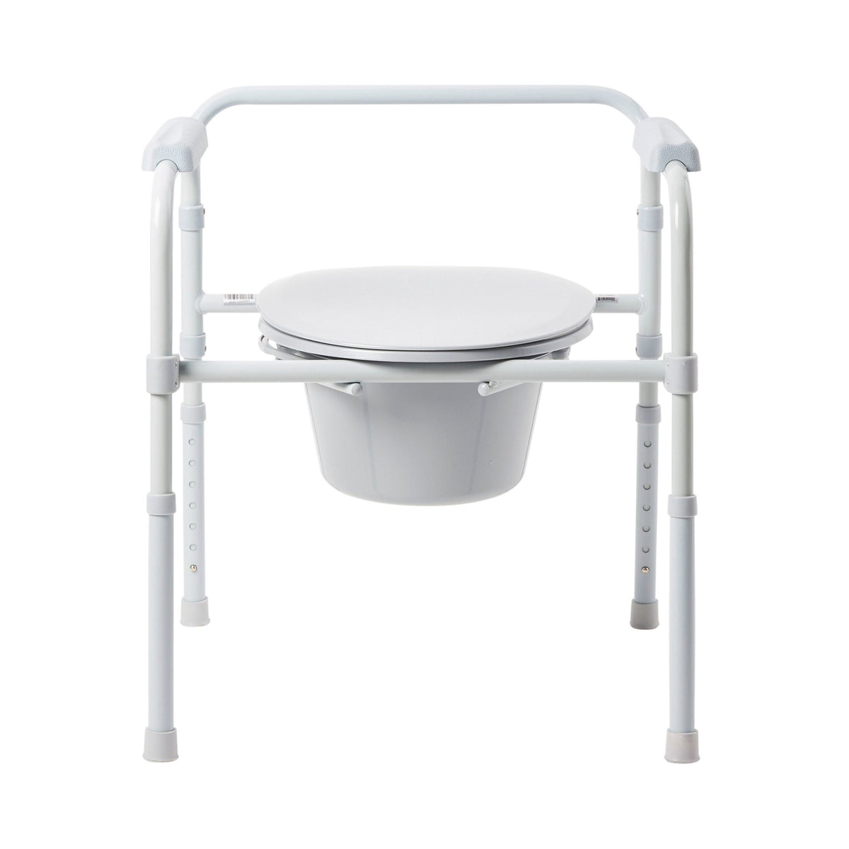 McKesson Folding Fixed Arm Steel Commode Chair, 15½ – 21¾ Inch, CS/4