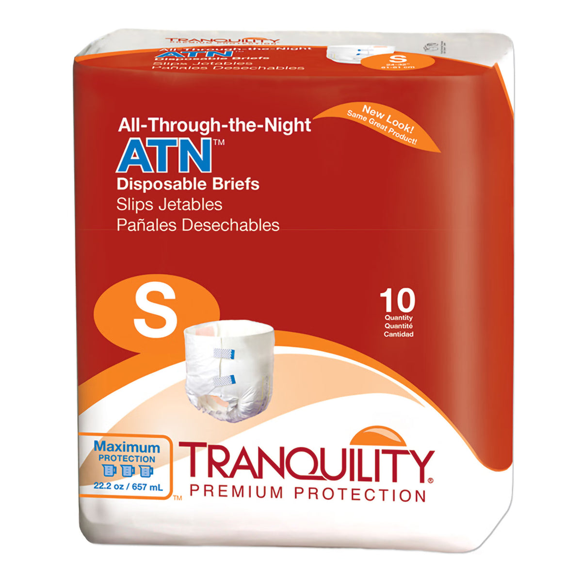 Tranquility® ATN Maximum Protection Incontinence Brief, Small, BG/10