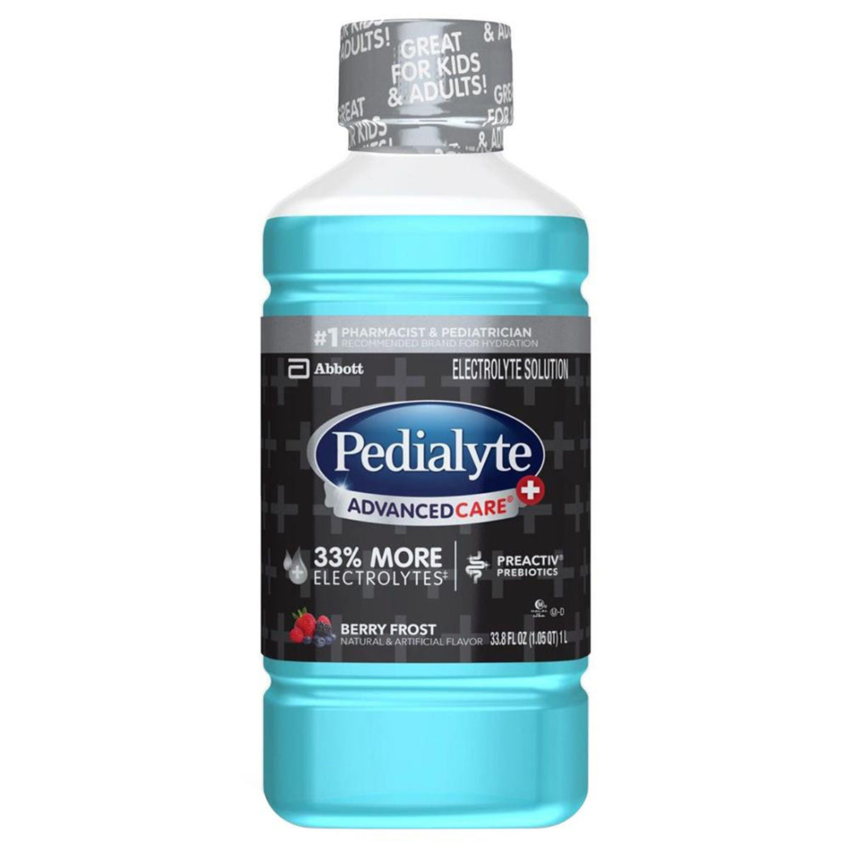 Pedialyte® AdvancedCare™ Plus Berry Frost Electrolyte Solution, 1 Liter Bottle, EA/1