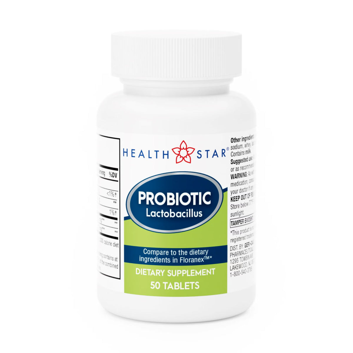Health*Star® Lactobacillus Probiotic Dietary Supplement Tablets, BT/50