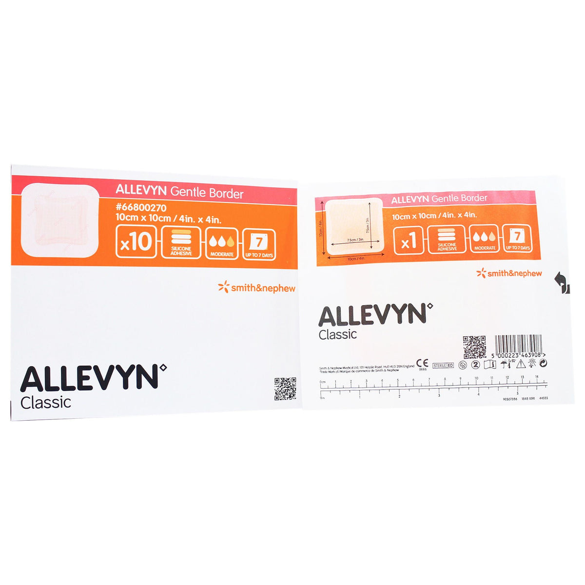 Allevyn Gentle Border Foam Dressing, 10 x 10 Centimeter, EA/1