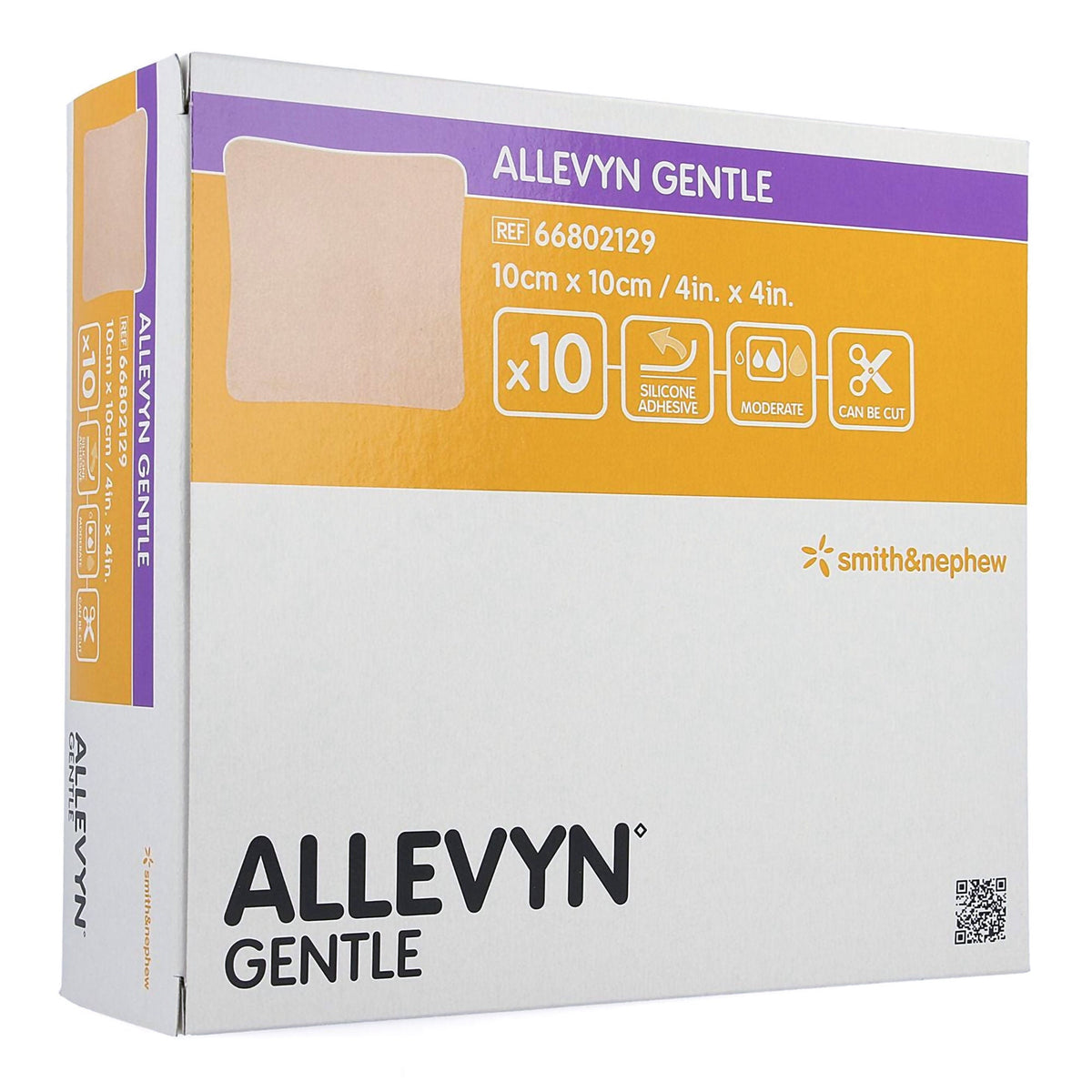 Allevyn Gentle Border Silicone Foam Dressing, 4 x 4 Inch, EA/1