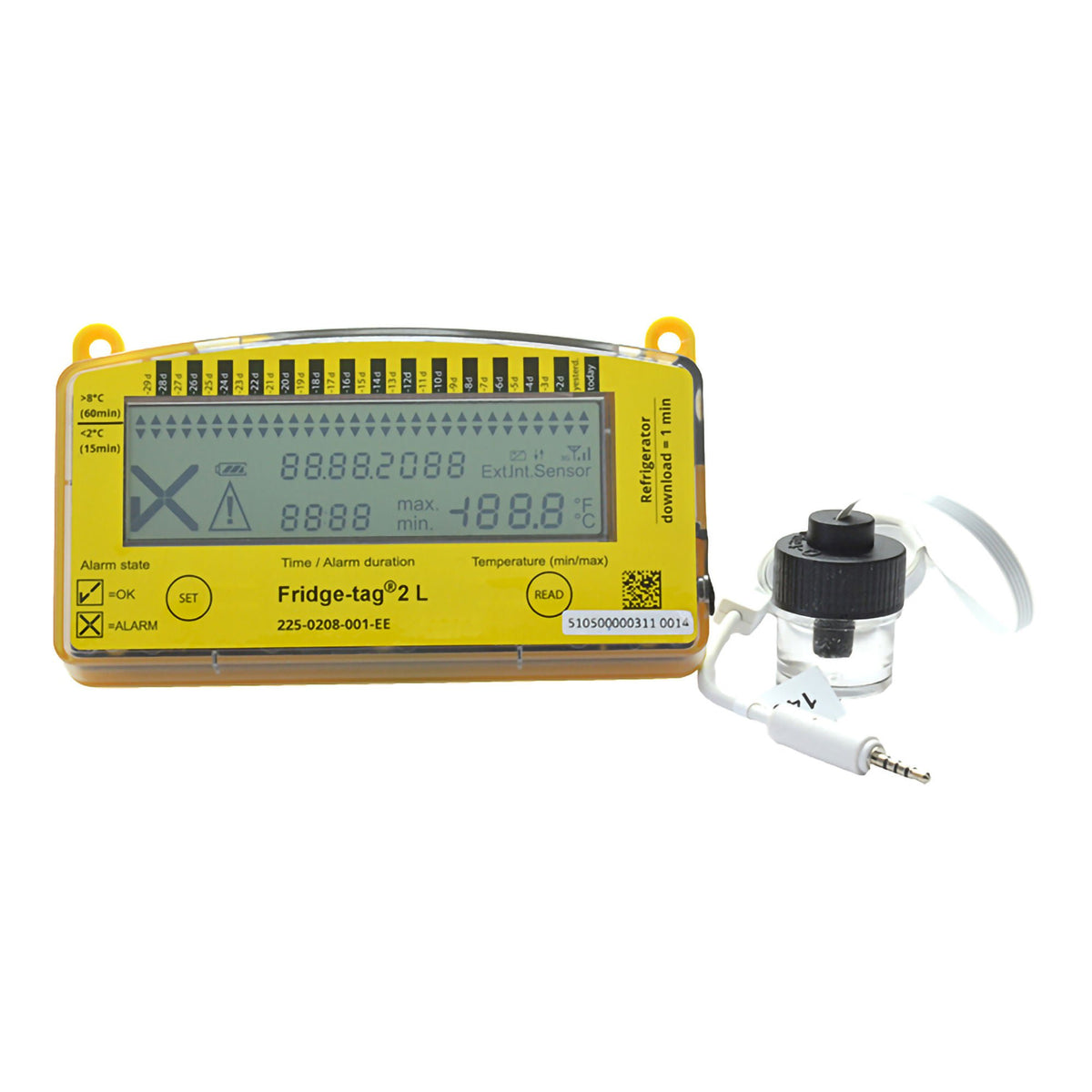 Fridge-tag® 2L Refrigerator Vaccine Data Logger with Alarm, EA/1