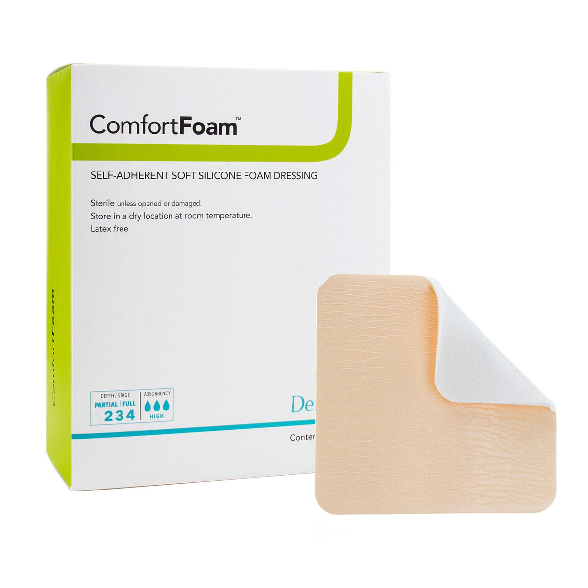 ComfortFoam™ Silicone Adhesive without Border Silicone Foam Dressing, 4 x 5 Inch, EA/1