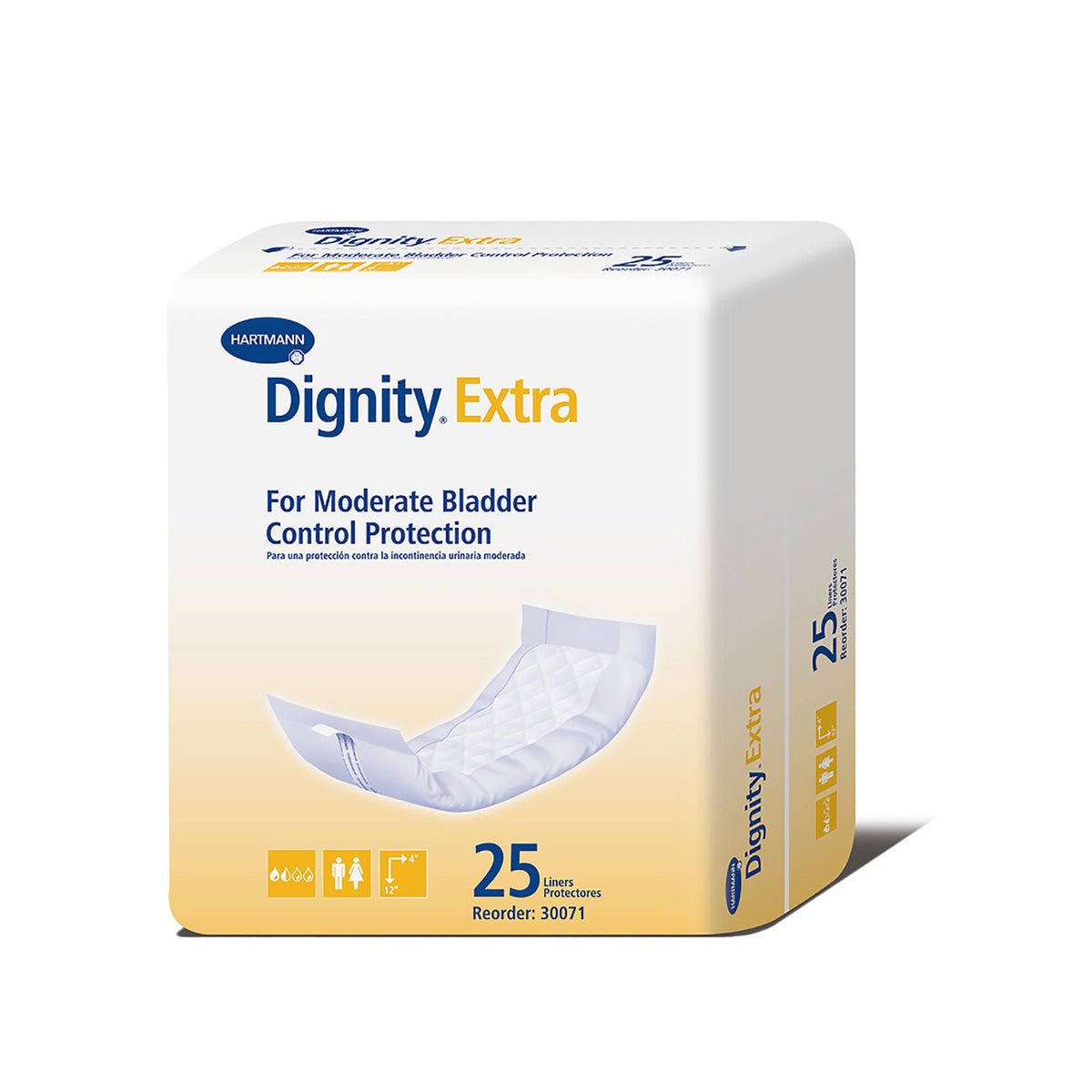 Dignity® Extra™ For Moderate Incontinence Liner, 12-Inch Length, CS/250