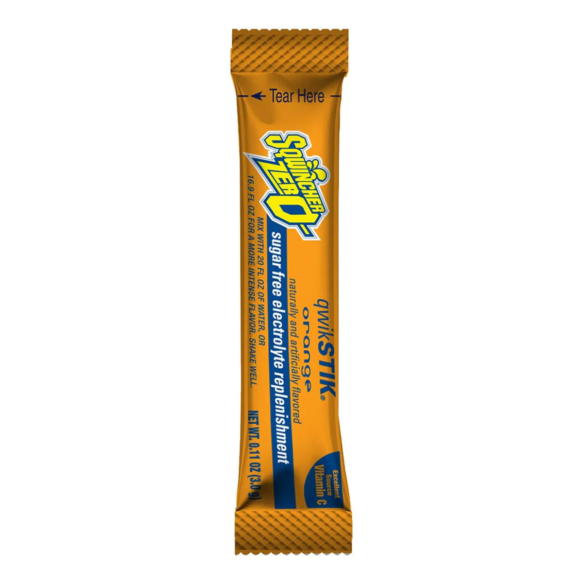 Sqwincher® Quik Stik® Zero Orange Electrolyte Replenishment Drink Mix, CS/500