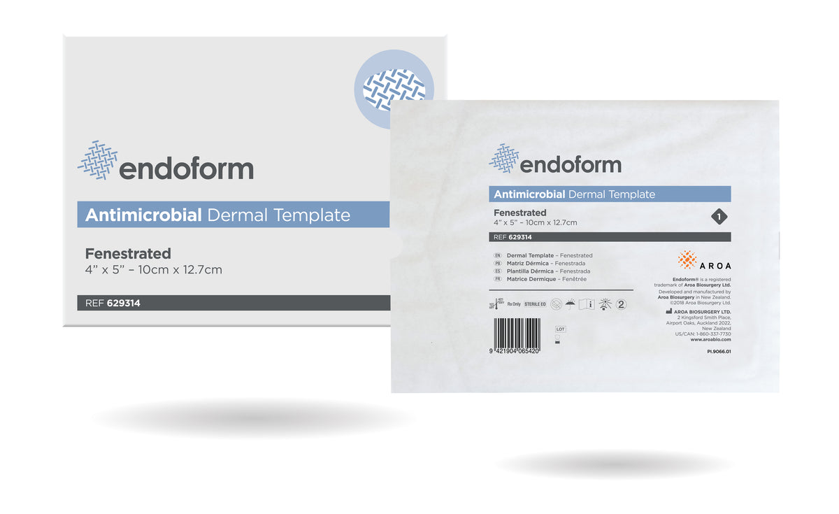 Endoform Antimicrobial Dermal Template, Fenestrated, 4" x 5"
