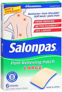 Salonpas® Topical Pain Relief Camphor and Menthol Patches, BX/6