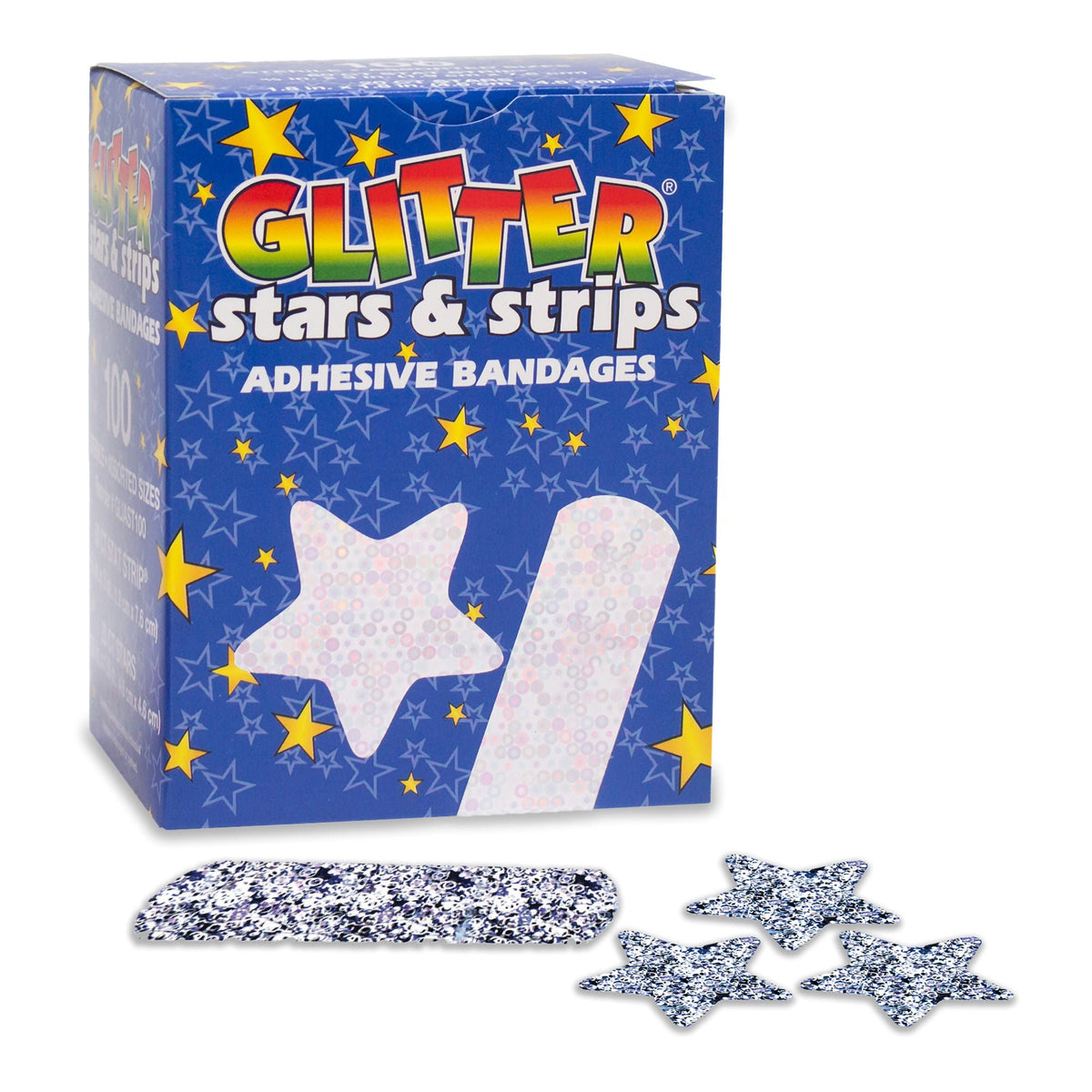 Glitter™ Stat Strip® Kid Design (Glitter Stars and Stripes) Adhesive Strip, BX/100