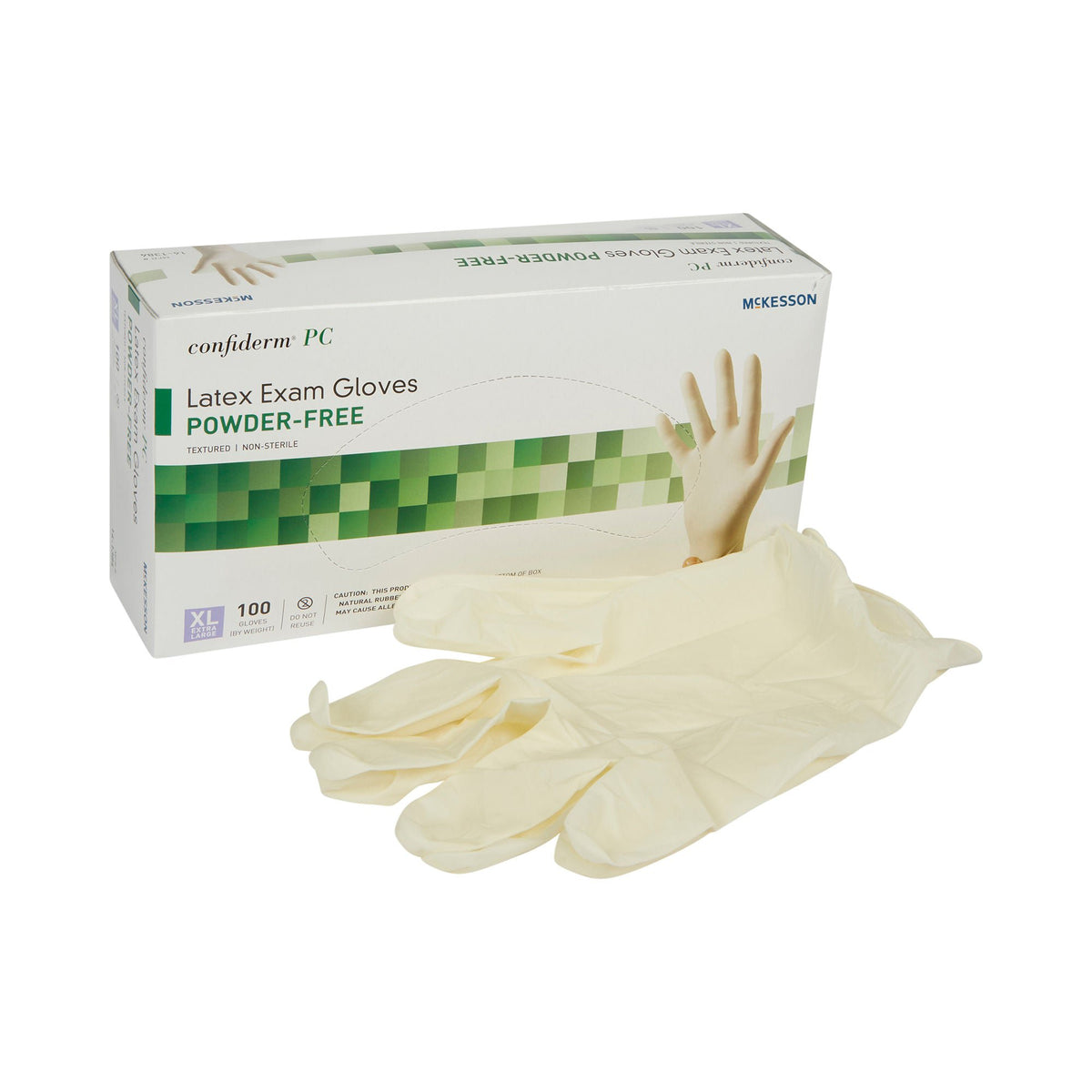 McKesson Confiderm® Latex Exam Glove, Extra Large, Ivory, BX/100