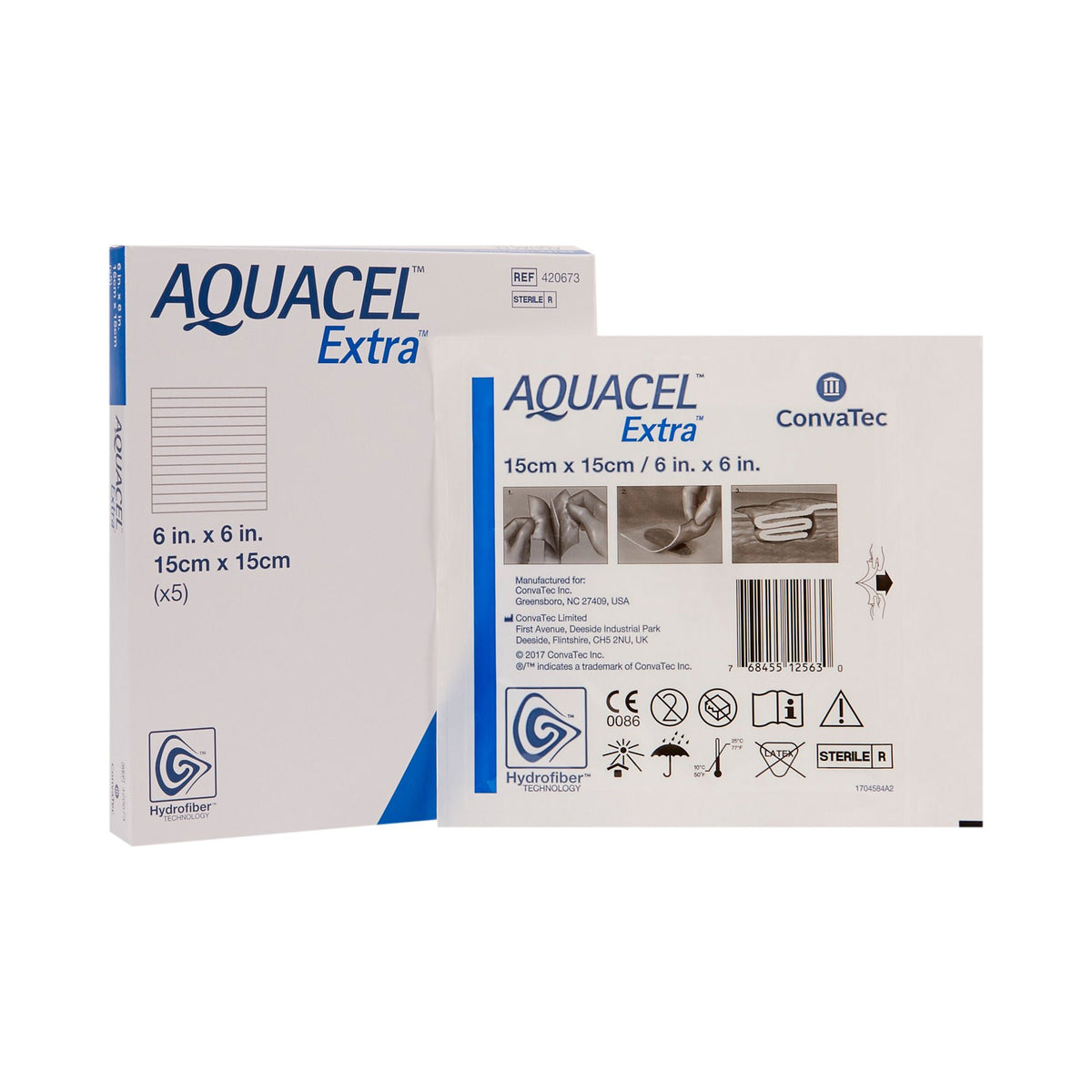 Aquacel® Extra™ Gelling Fiber Wound Dressing, 6 x 6 Inch, EA/1