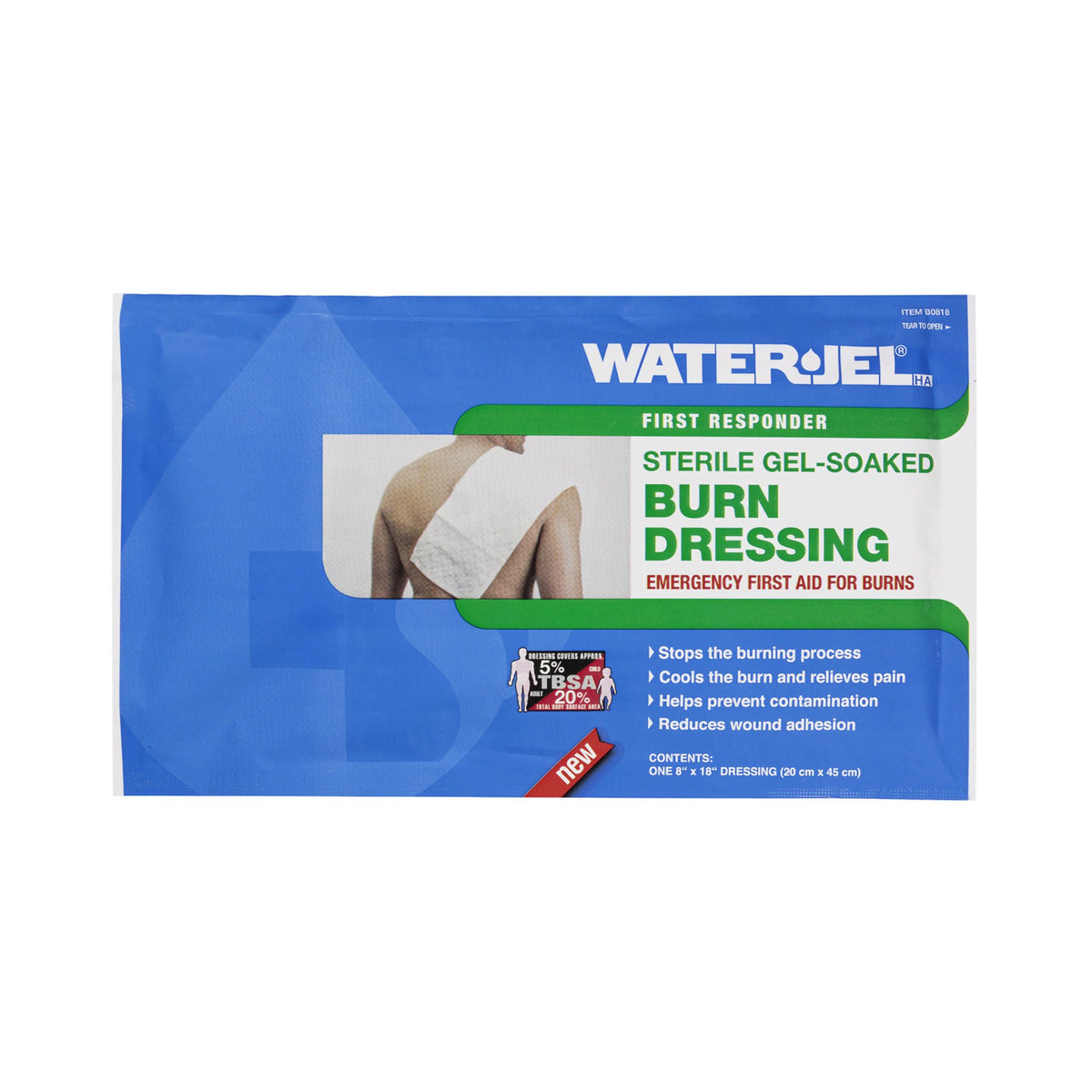 Water-Jel® First Responder Burn Dressing, 8 x 18 Inch, EA/1