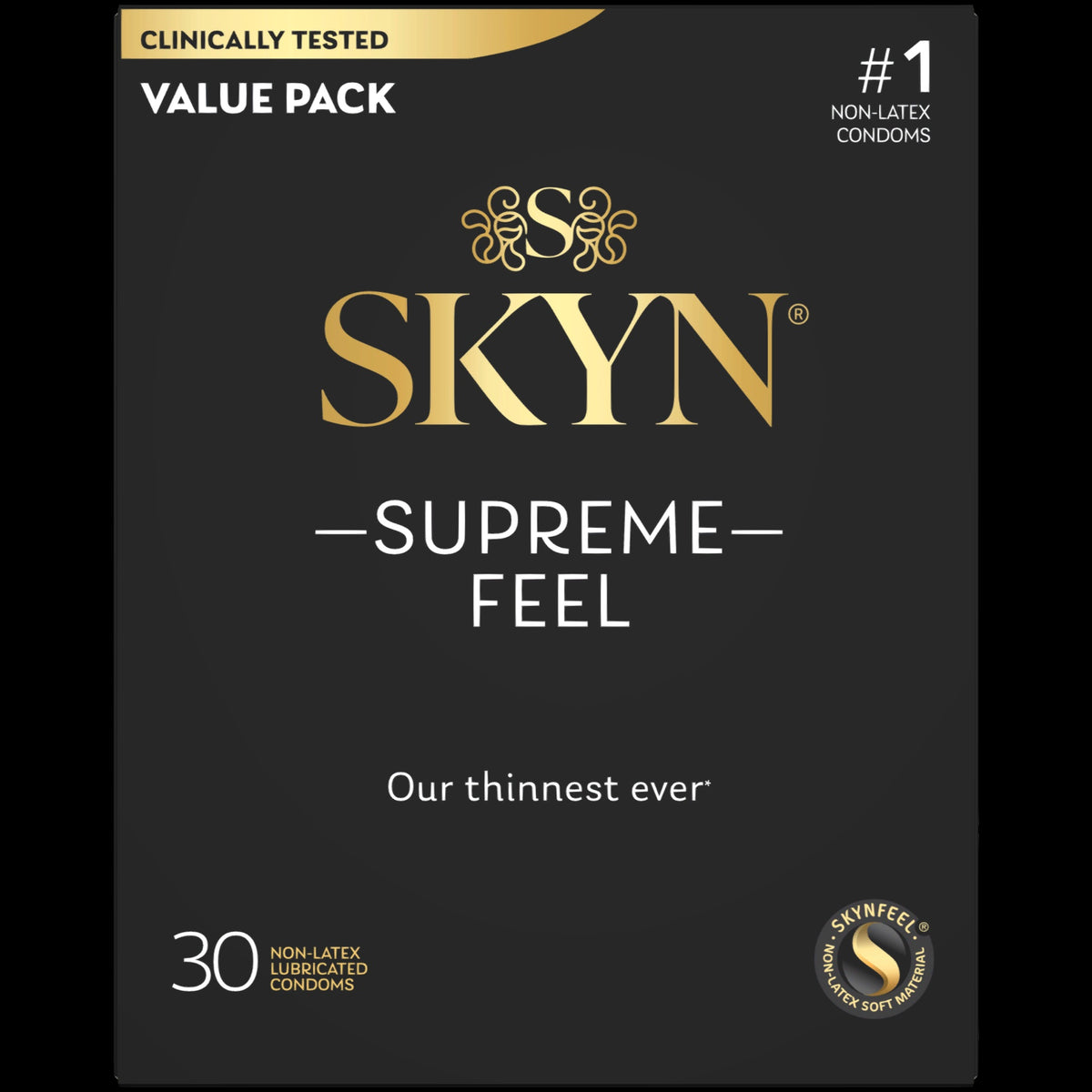 SKYN Supreme Feel, Non-Latex Lubricated Condom, 30 ct