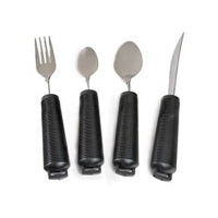 Alimed Grip Utensil Set, Black (4 piece) - REPLACES AZ81424