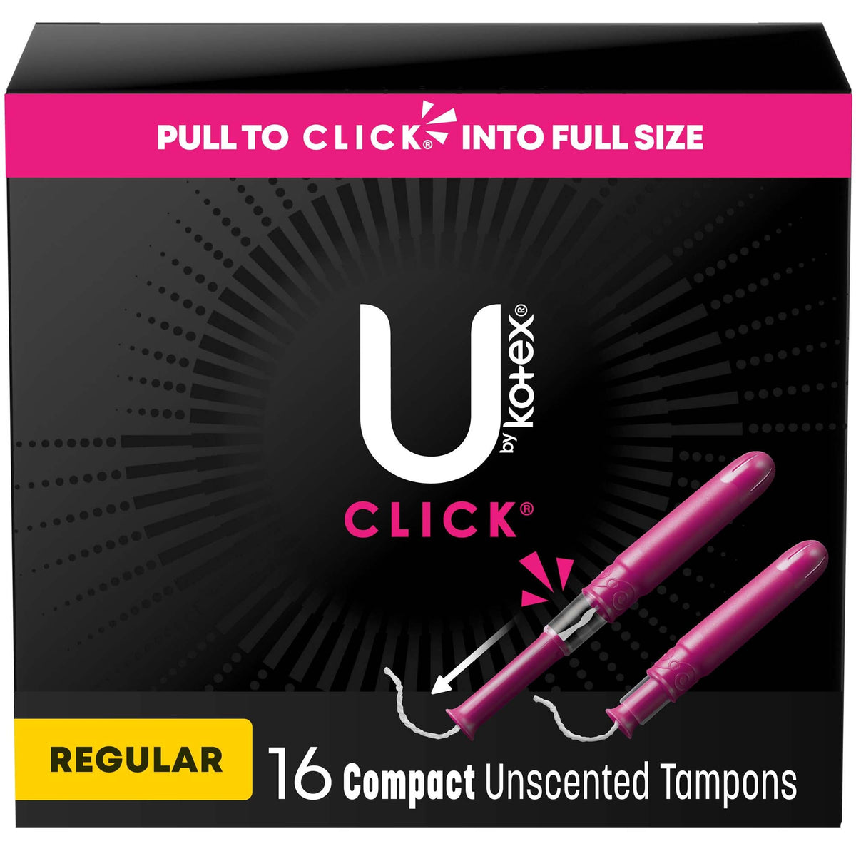 U By Kotex® Click® Compact Tampons, Regular, PK/16