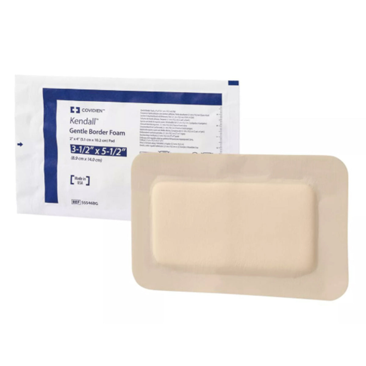 Kendall™ Gentle Bordered Foam Dressing with Silicone Adhesive, 8.9 x 14 cm, EA/1