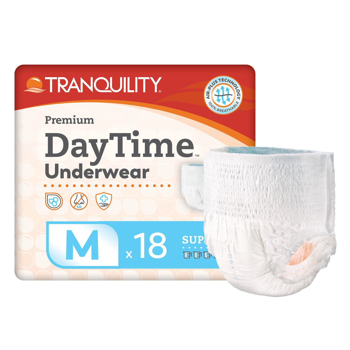 Tranquility Premium DayTime Disposable Absorbent Underwear, Medium, CS/72