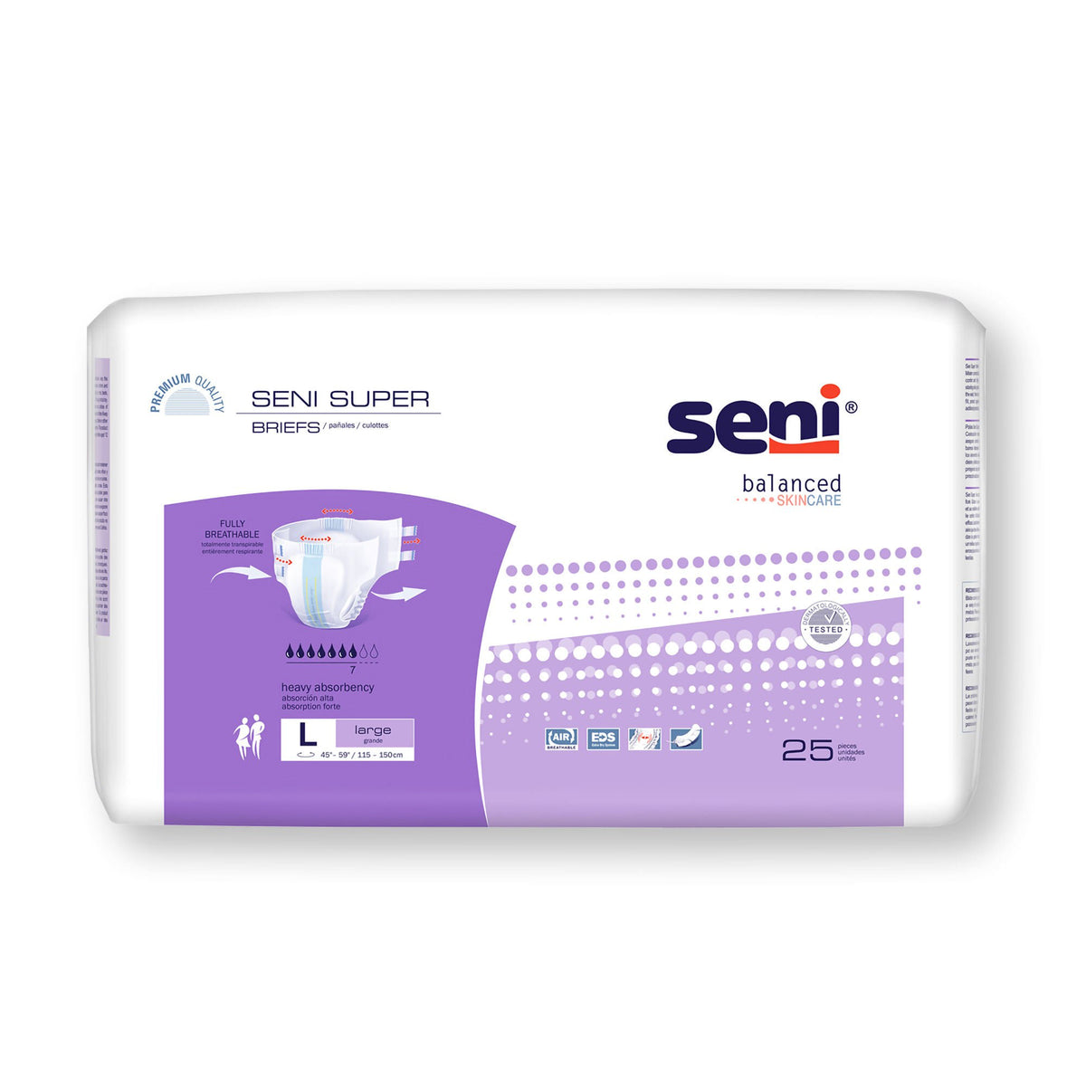 Seni® Super Heavy Absorbency Incontinence Brief, Large, PK/25